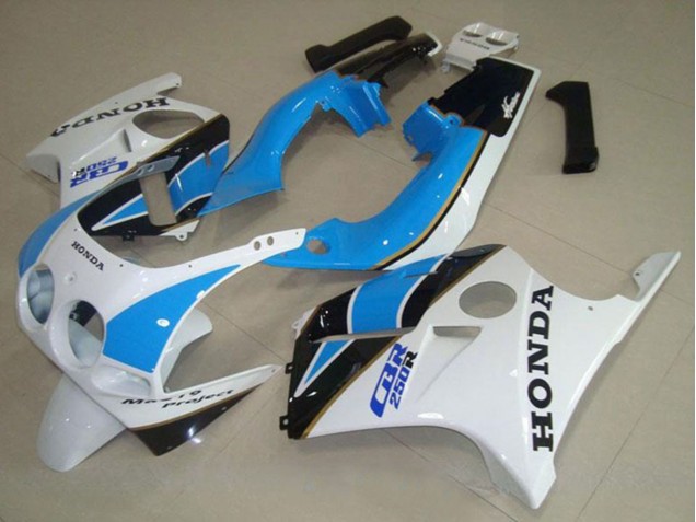 1988-1989 White Light Blue Glossy Black Honda CBR250RR MC19 Motorcycle Fairing Australia