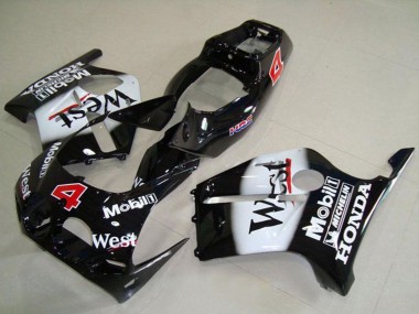1988-1989 Glossy Black White West Mobil HRC 4 Honda CBR250RR MC19 Motorcycle Fairings Australia
