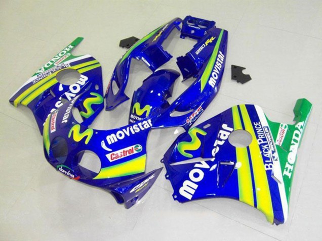 1990-1998 Blue Yellow Green MoviStar Castrol Honda CBR250RR MC22 Motorcycle Fairings Australia
