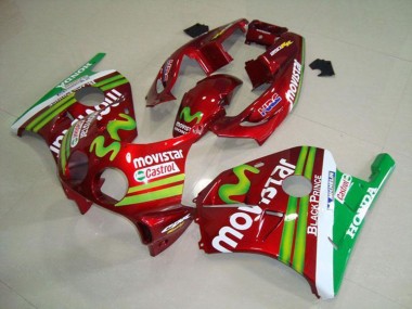 1990-1998 Red White Green MoviStar Honda CBR250RR MC22 Motorcycle Fairings Australia
