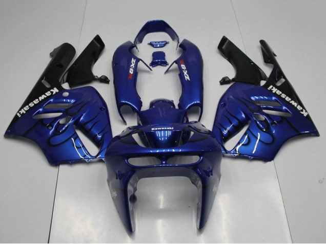 1994-1997 Blue Black Flame Kawasaki ZX9R Motorcycle Fairings Australia