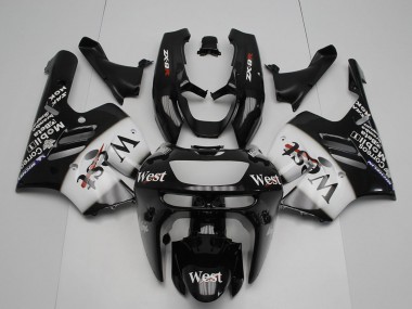 1994-1997 Glossy Black White West Kawasaki ZX9R Motorcycle Fairings Australia