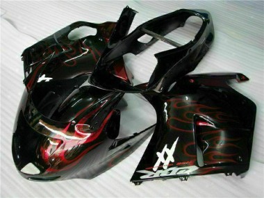 1996-2007 Glossy Black Red Flame Honda CBR1100XX Blackbird Abs Motorcycle Fairing Australia