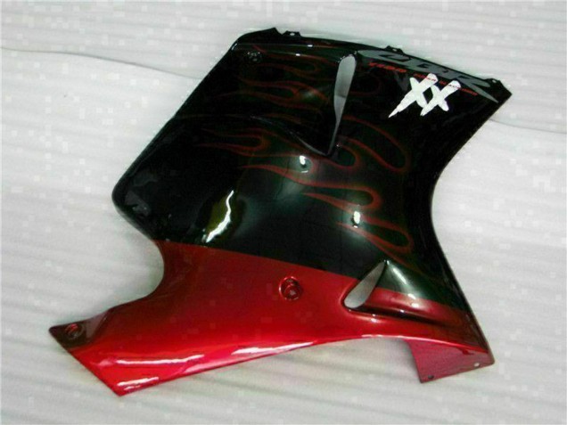 1996-2007 Glossy Black Red Flame Honda CBR1100XX Blackbird Abs Motorcycle Fairing Australia