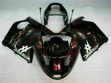 1996-2007 Glossy Black Red Flame Honda CBR1100XX Blackbird Abs Motorcycle Fairing Australia