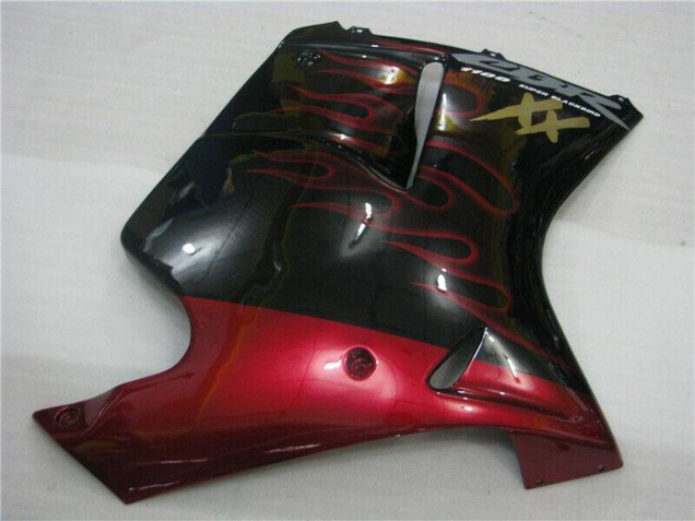 1996-2007 Glossy Black Red Flame Honda CBR1100XX Blackbird Abs Motorcycle Fairings Australia