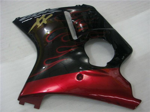 1996-2007 Glossy Black Red Flame Honda CBR1100XX Blackbird Abs Motorcycle Fairings Australia