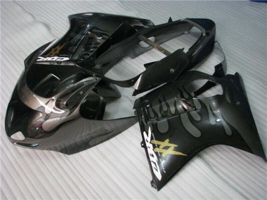 1996-2007 Glossy Black Silver Flame Honda CBR1100XX Blackbird Motorcycle Fairings Australia