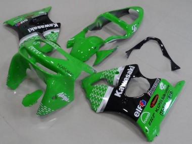 1998-1999 Green White Silver Glossy Black Kawasaki ZX6R Motorcycle Fairings Australia