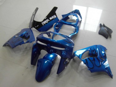 1998-1999 Blue Black Flame Kawasaki ZX9R Motorcycle Fairings Australia