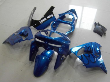1998-1999 Blue Black Flame Kawasaki ZX9R Motorcycle Fairings Australia