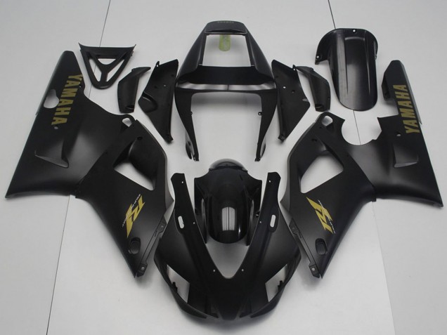 1998-1999 Glossy Black Matte Black Gold Yamaha YZF R1 Motorcycle Fairings Australia