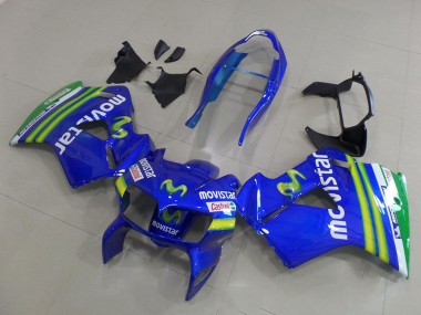 1998-2001 Blue Green White MoviStar Honda VFR 800 Motorcycle Fairings Australia