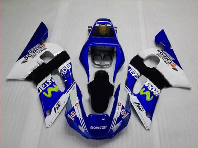 1998-2002 White Blue Black MoviStar ENEOS Yamalube Yamaha YZF R6 Motorcycle Fairings Australia