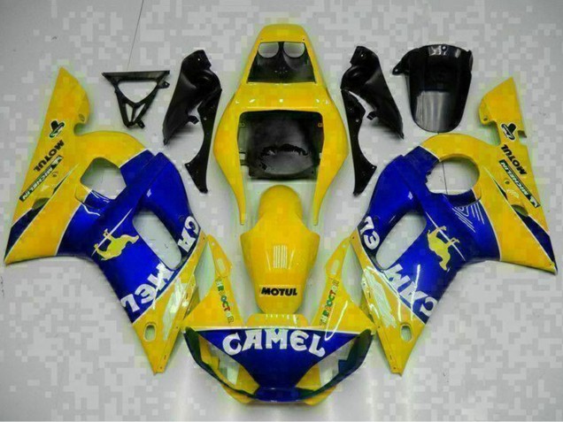 1998-2002 Yellow Blue White Camel Motul Yamaha YZF R6 Motorcycle Fairings Australia