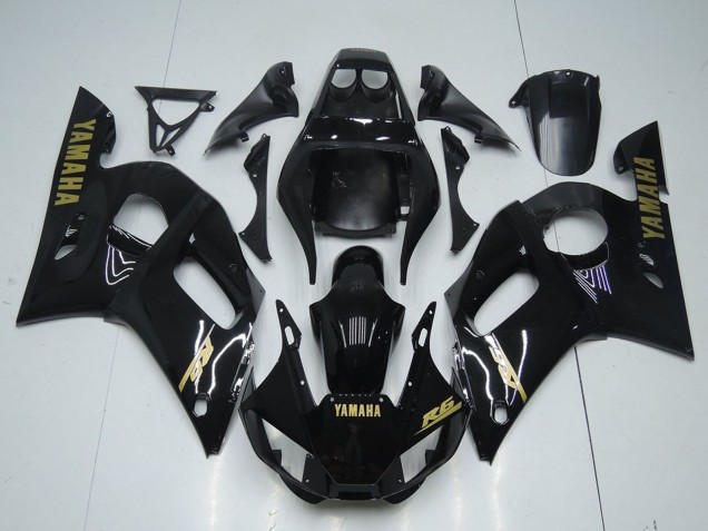 1998-2002 Glossy Black Gold Decals Yamaha YZF R6 Motorcycle Fairings Australia