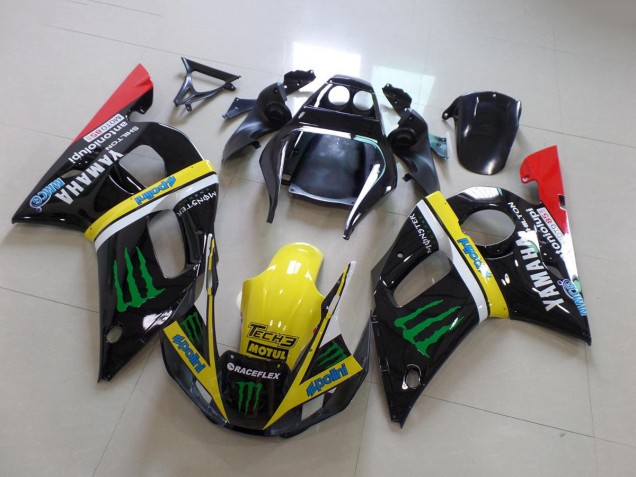 1998-2002 Glossy Black Yellow Red Green Motul Monster Yamaha YZF R6 Motorcycle Fairings Australia