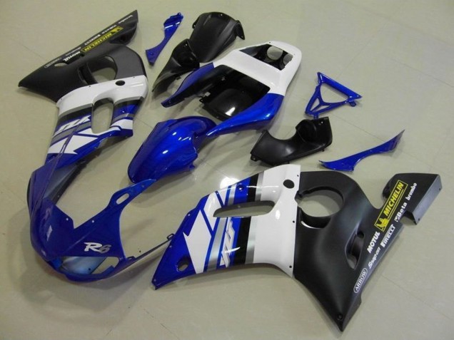 1998-2002 White Blue Matte Black Motul Michelin Yamaha YZF R6 Motorcycle Fairings Australia