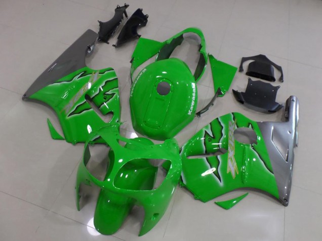 2000-2001 Green Silver Kawasaki ZX12R Motorcycle Fairings Australia