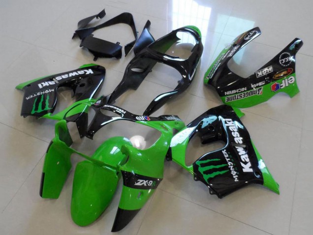 2000-2001 Glossy Black Green Monster Kawasaki ZX9R Motorcycle Fairings Australia