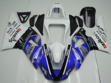 2000-2001 White Blue Black ENEOS Monster Yamaha YZF R1 Motorcycle Fairings Australia