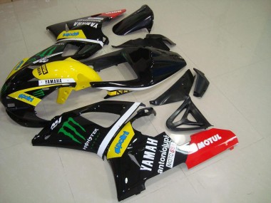 2000-2001 Glossy Black Yellow White Red Monster Motul Yamaha YZF R1 Motorcycle Fairings Australia