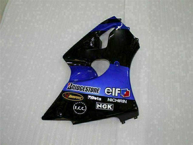 2000-2002 Blue Glossy Black Elf Bridgestone Kawasaki ZX6R Motorcycle Fairings Australia