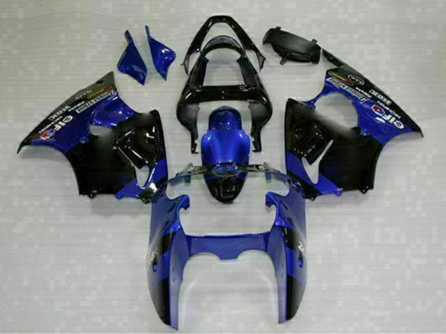 2000-2002 Blue Glossy Black Elf Bridgestone Kawasaki ZX6R Motorcycle Fairings Australia