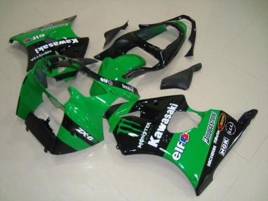 2000-2002 Green Glossy Black Monster Kawasaki ZX6R Motorcycle Fairings Australia