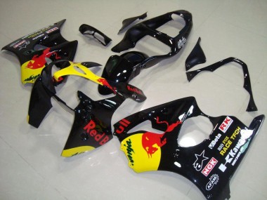 2000-2002 Glossy Black Yellow Red Bull Kawasaki ZX6R Motorcycle Fairings Australia