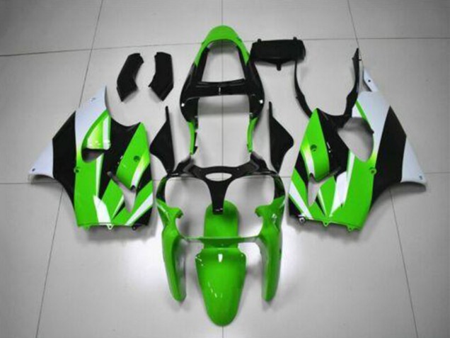 2000-2002 Green White Black Kawasaki ZX6R Motorcycle Fairing Kits Australia