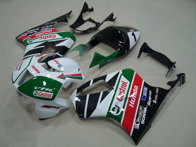 2000-2006 White Red Green Glossy Black Castrol Honda VTR1000 Bike Fairing Australia
