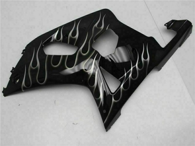 2001-2003 Glossy Black Silver Flame Suzuki GSXR 600/750 Motorcycle Fairings Australia