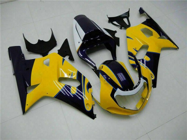 2001-2003 Yellow Dark Blue Glossy Black Suzuki GSXR 600/750 Motorcycle Fairings Australia