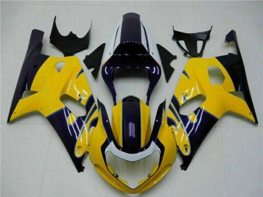 2001-2003 Yellow Dark Blue Glossy Black Suzuki GSXR 600/750 Motorcycle Fairings Australia
