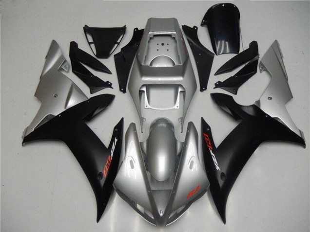 2002-2003 Silver Matte Black Yamaha YZF R1 Motorcycle Fairings Australia