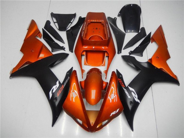 2002-2003 Orange Matte Black Yamaha YZF R1 Motorcycle Fairings Australia