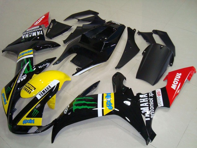 2002-2003 Glossy Black Yellow Red Green Motul Monster Yamaha YZF R1 Motorcycle Fairings Australia