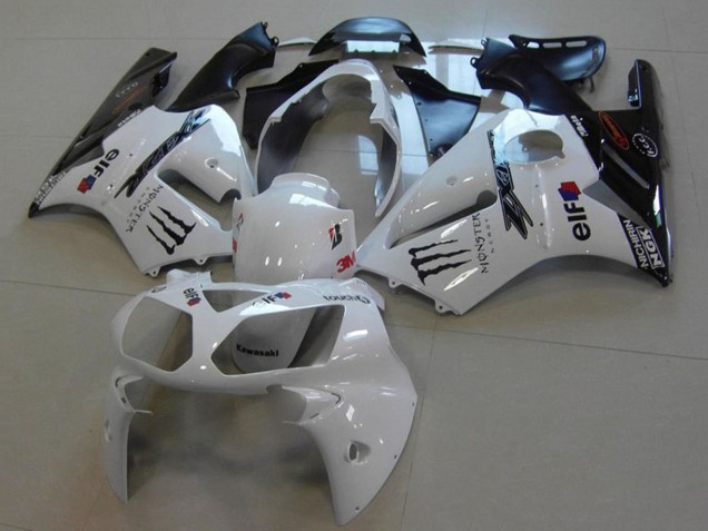 2002-2006 White Glossy Black Monster Kawasaki ZX12R Motorcycle Fairings Australia