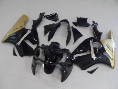 2002-2006 Glossy Black Gold Kawasaki ZX12R Motorcycle Fairing Kits Australia