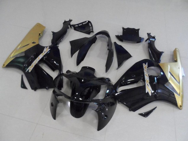2002-2006 Glossy Black Gold Kawasaki ZX12R Motorcycle Fairing Kits Australia