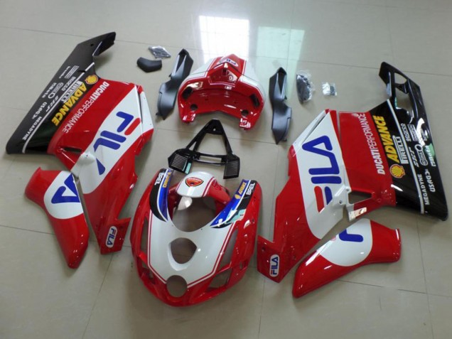 2003-2004 White Red Blue Glossy Black Fila Ducati 749 999 Motorcycle Fairings Australia