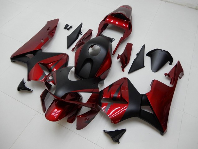 2003-2004 Red Matte Black Stripe Honda CBR600RR Motorcycle Fairings Australia