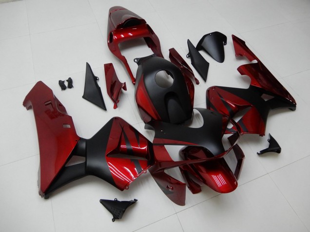 2003-2004 Red Matte Black Stripe Honda CBR600RR Motorcycle Fairings Australia