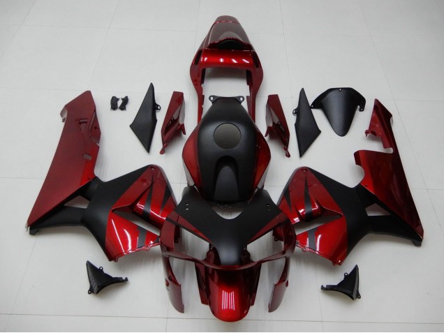 2003-2004 Red Matte Black Stripe Honda CBR600RR Motorcycle Fairings Australia