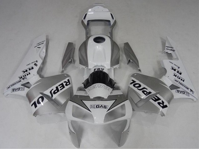 2003-2004 White Silver Black Repsol Honda CBR600RR Motorcycle Fairing Australia