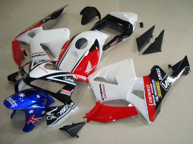 2003-2004 White Red Blue Glossy Black Star Lee Honda CBR600RR Motorcycle Fairings Australia