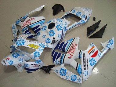 2003-2004 White Blue Red Nastro Azzurro Honda CBR600RR Motorcycle Fairings Australia