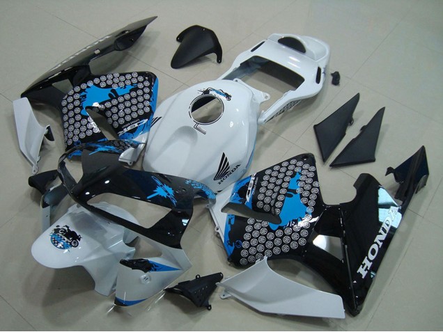 2003-2004 White Blue Glossy Black Honda CBR600RR Motorcycle Fairing Australia