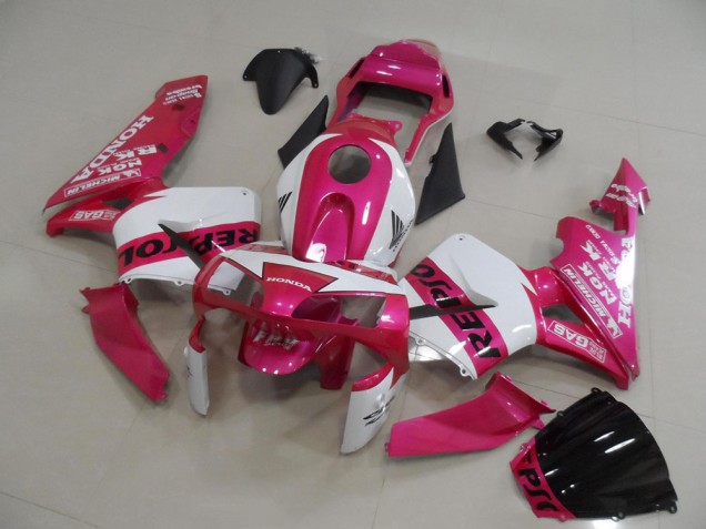 2003-2004 White Pink Black Repsol Honda CBR600RR Motorcycle Fairings Australia